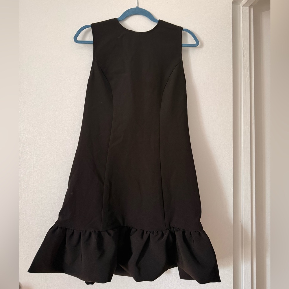 H&M Black Mini Dress with Ruffle Hem